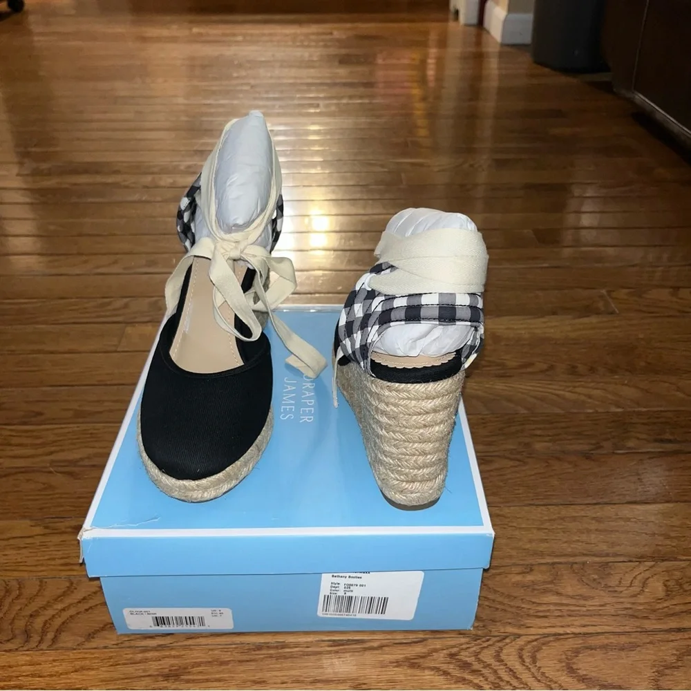 Draper James Bethany Booties Black, White & Tan Checkered Women’s Size 9